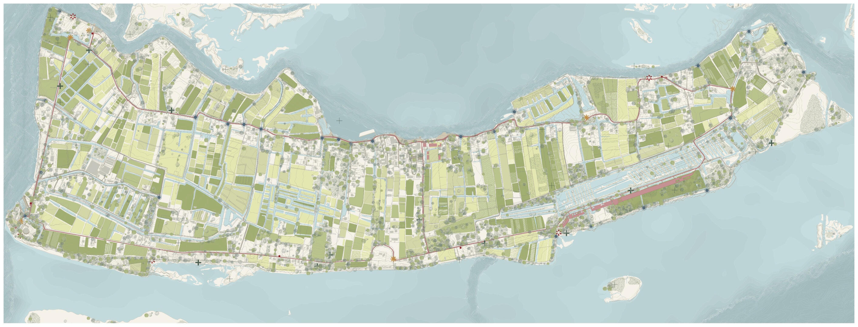 Plan guide d'intervention sur une île vénitienne
